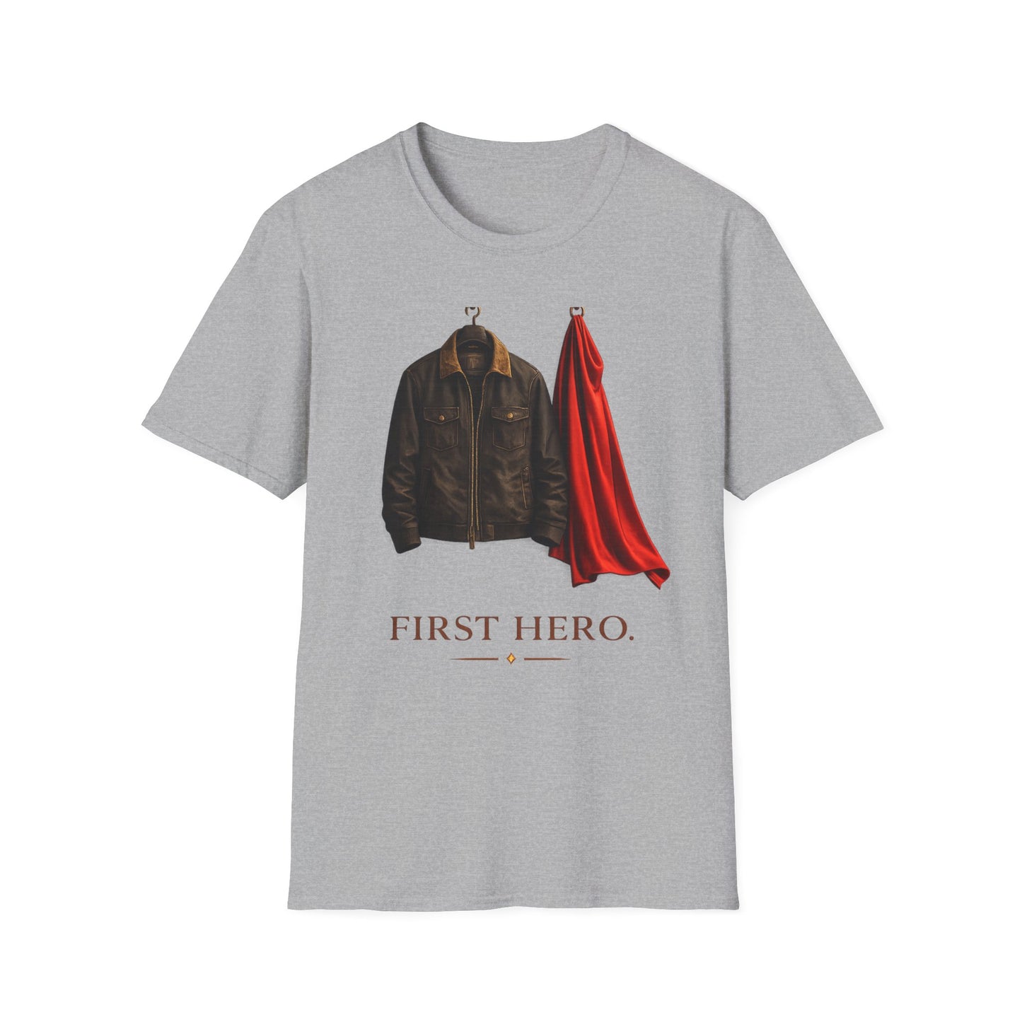 T-Shirt — "First Hero" Jacket & Cape Tribute Tee
