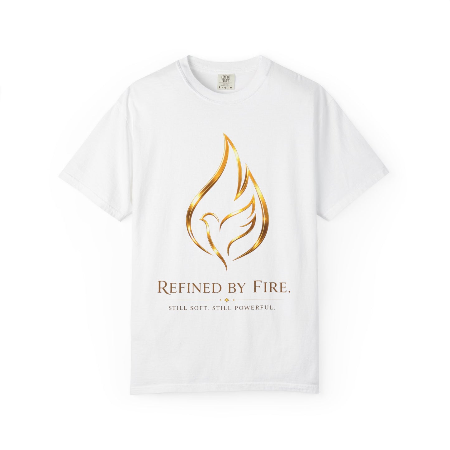 Refined By Fire Graphic T-Shirt — Inspirational Flame Dove Tee