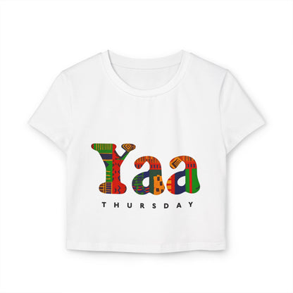 Colorful Yaa Thursday Women's Baby Tee, Cute Graphic Shirt, Motivational Crop Top, Gifts for Her, Everyday Wear, Trendy Fashion