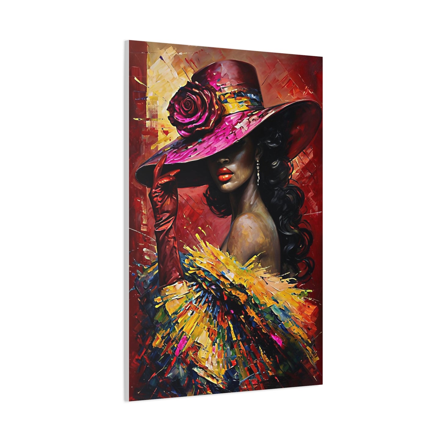 Canvas Wall Art Lady Wearing Cap