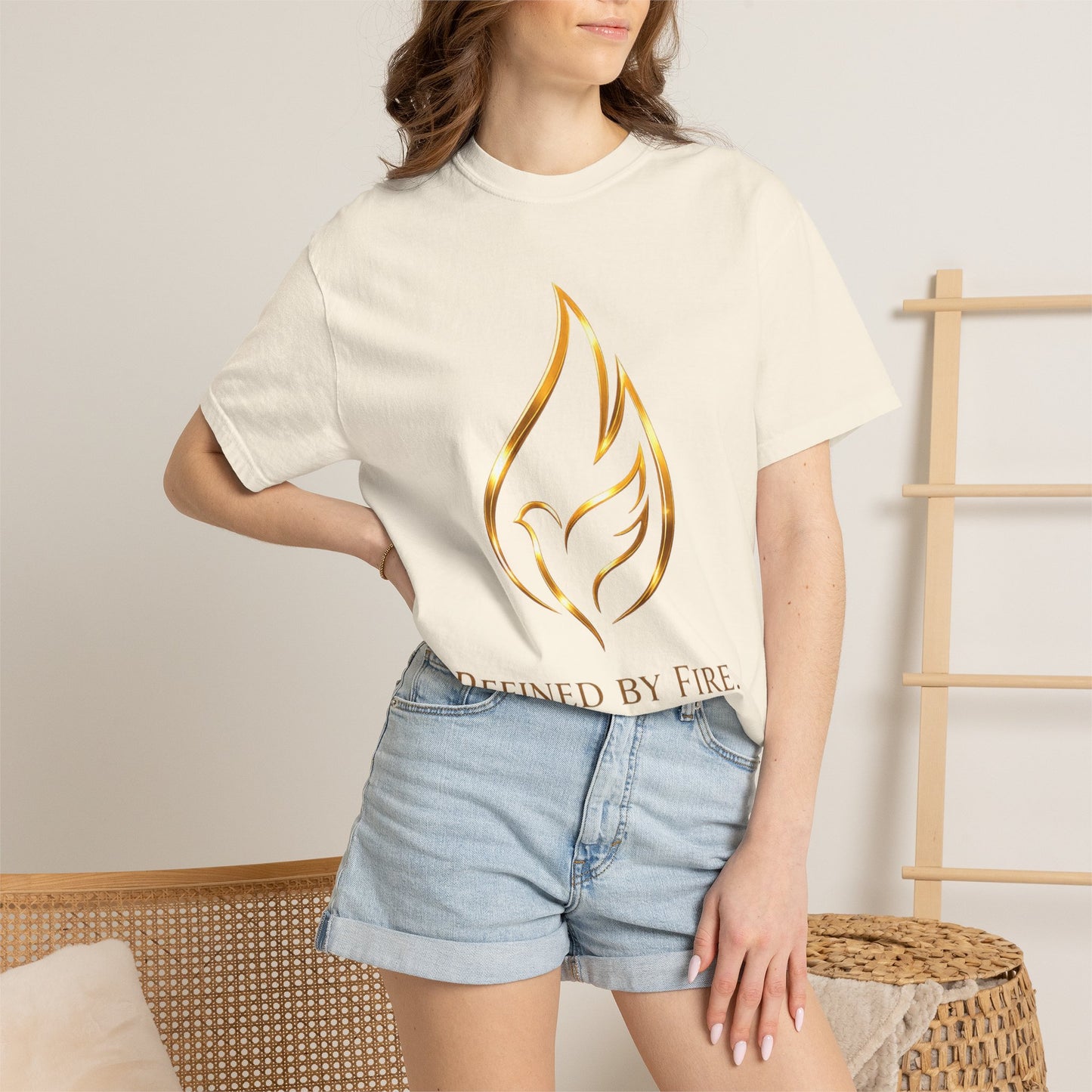 Refined By Fire Graphic T-Shirt — Inspirational Flame Dove Tee