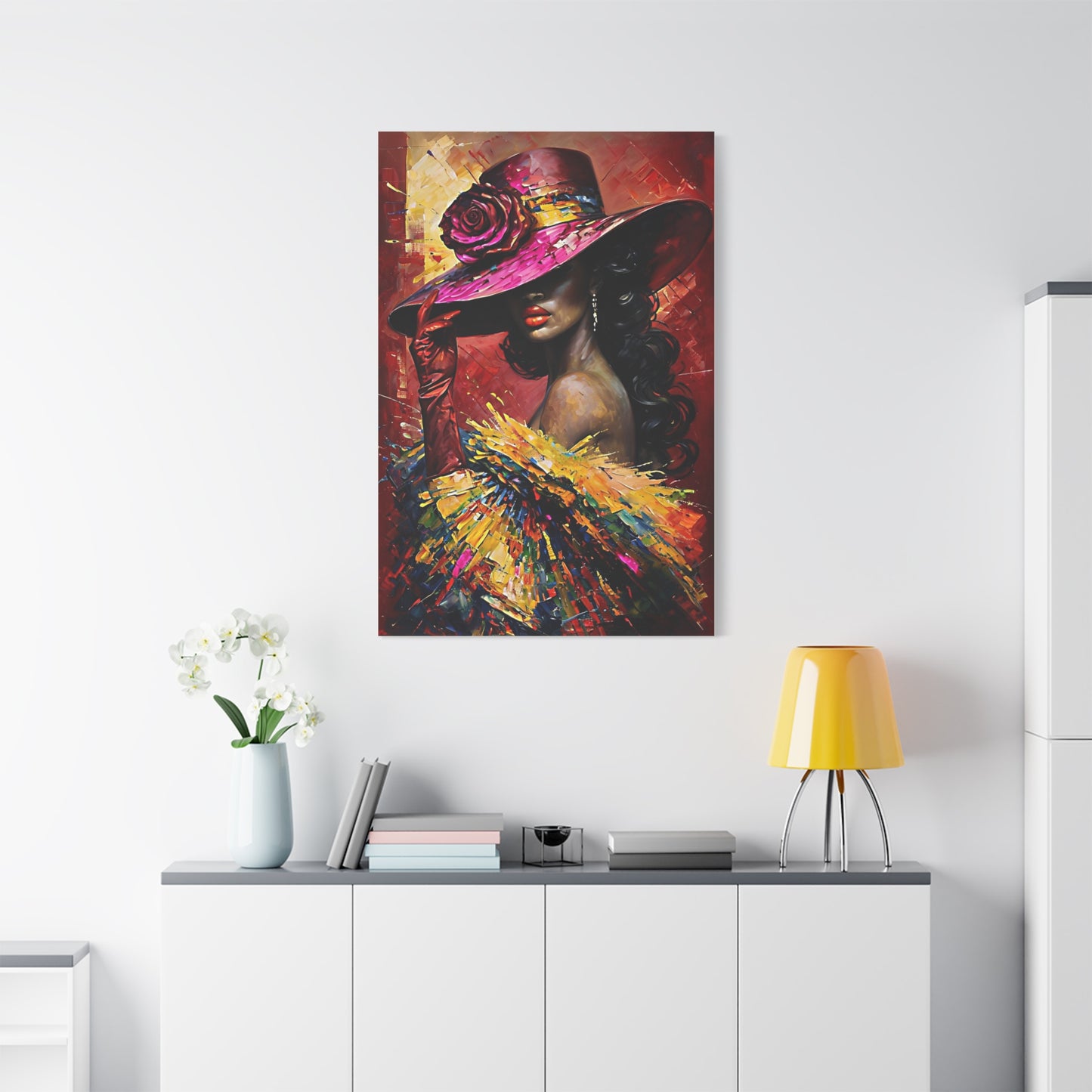 Canvas Wall Art Lady Wearing Cap