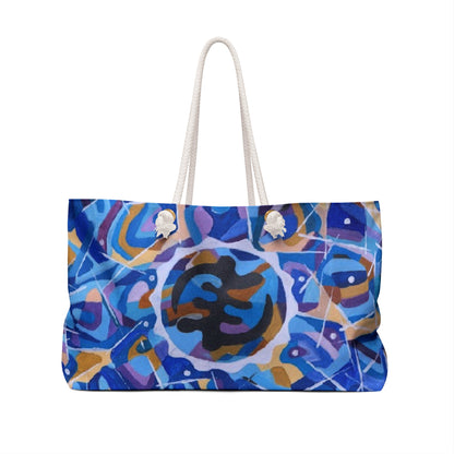 Colorful Weekender Bag - Bohemian Travel Tote, Beach Bag, Gym Bag, Unique Art Design, Gift for Her