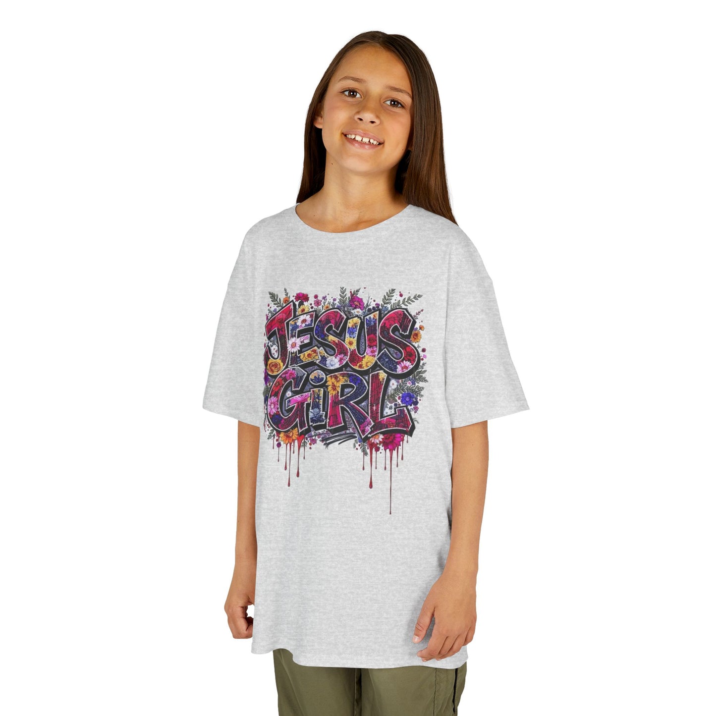 Jesus Girl Graffiti Kids Tee, Youth Graphic Shirt, Fun Faith-Based Tee, Cool Christian Apparel, Perfect Gift for Girls