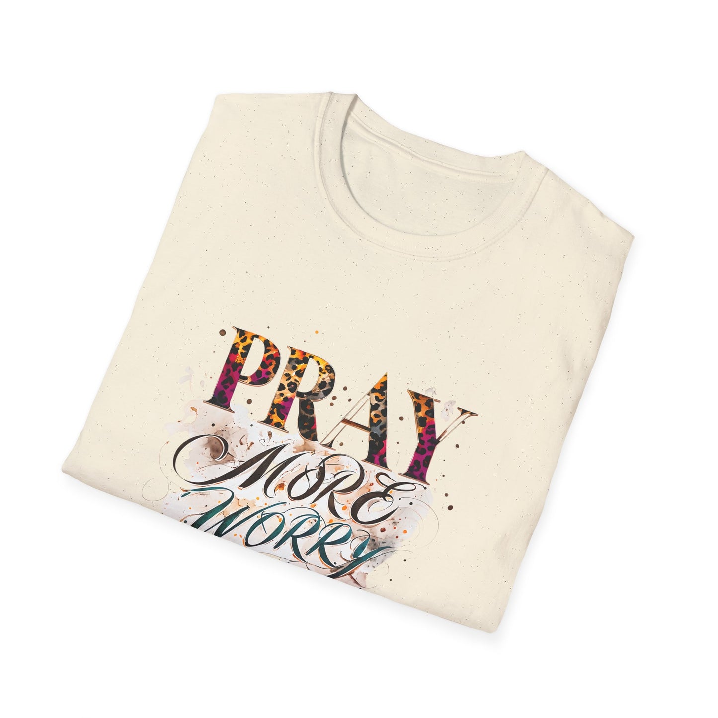 Pray More Worry Less T-Shirt, Inspirational Tee for Mindfulness, Motivational Gift, Unisex Casual Wear, Faith-Based Apparel, Spiritual Gifts
