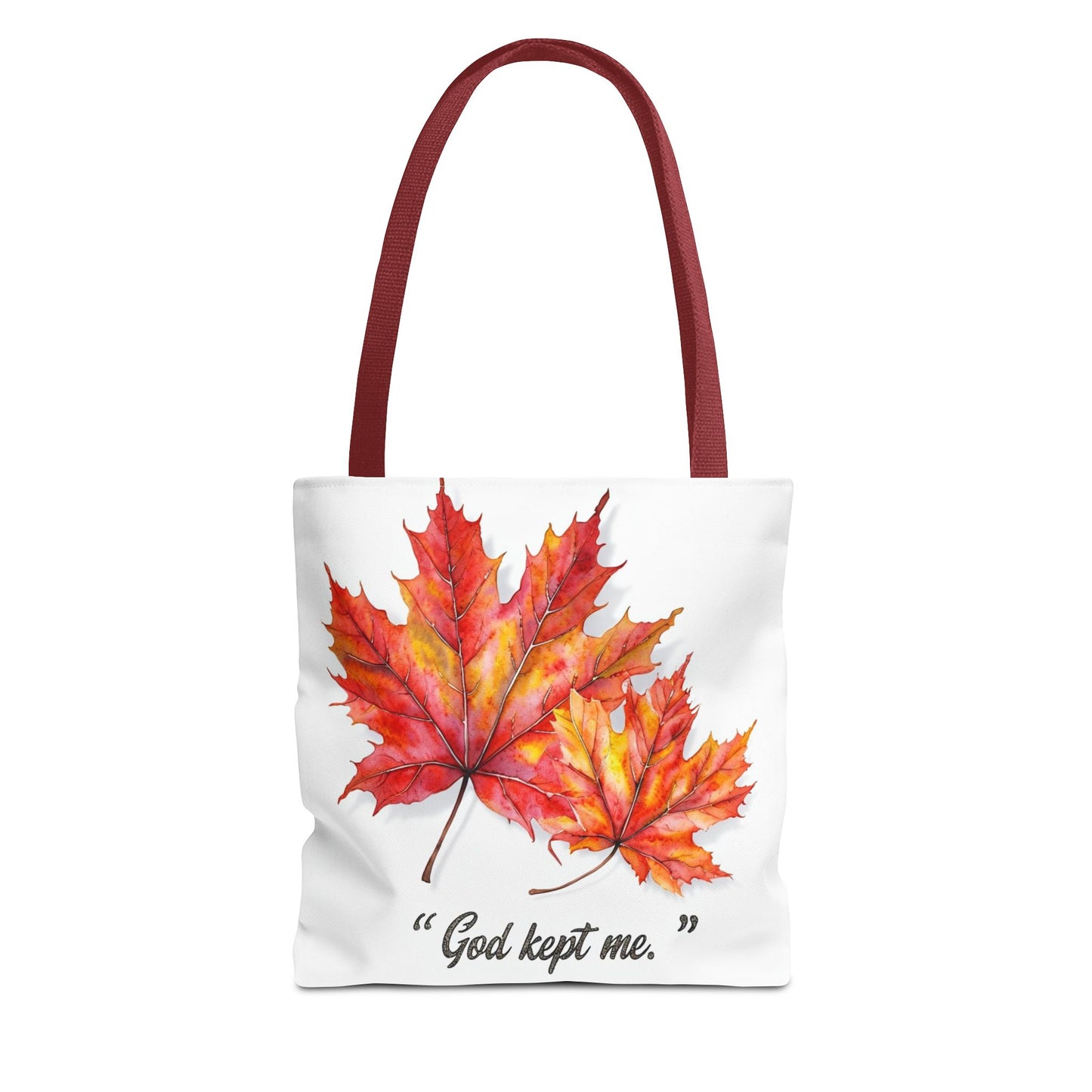 Autumn Leaves Tote Bag, God Kept Me Quote, Fall Accessories, Eco-Friendly Shopping Bag, Seasonal Gift, Canvas Bag