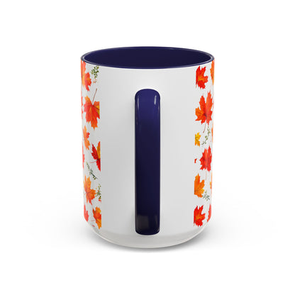 Autumn Leaves Coffee Mug, Fall Decor, Thanksgiving Gift, Hot Beverage Cup, Seasonal Drinkware