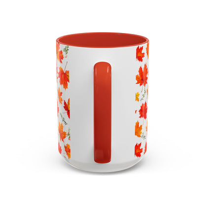 Autumn Leaves Coffee Mug, Fall Decor, Thanksgiving Gift, Hot Beverage Cup, Seasonal Drinkware