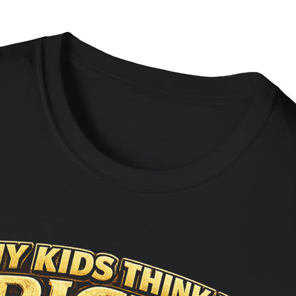 My Kids Think I'm Rich T-Shirt — Funny Parent Tee with Empty Wallet Design