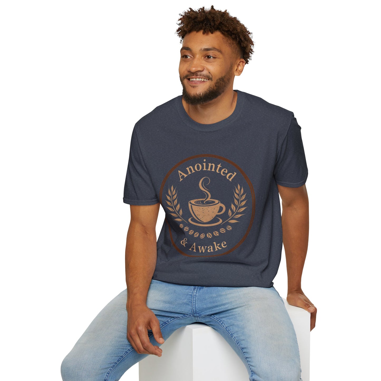 Anointed & Awake Coffee Lover T-Shirt, Unisex Tee, Gift for Coffee Enthusiasts, Casual Wear, Unique Coffee Shirt, Sip & Celebrate