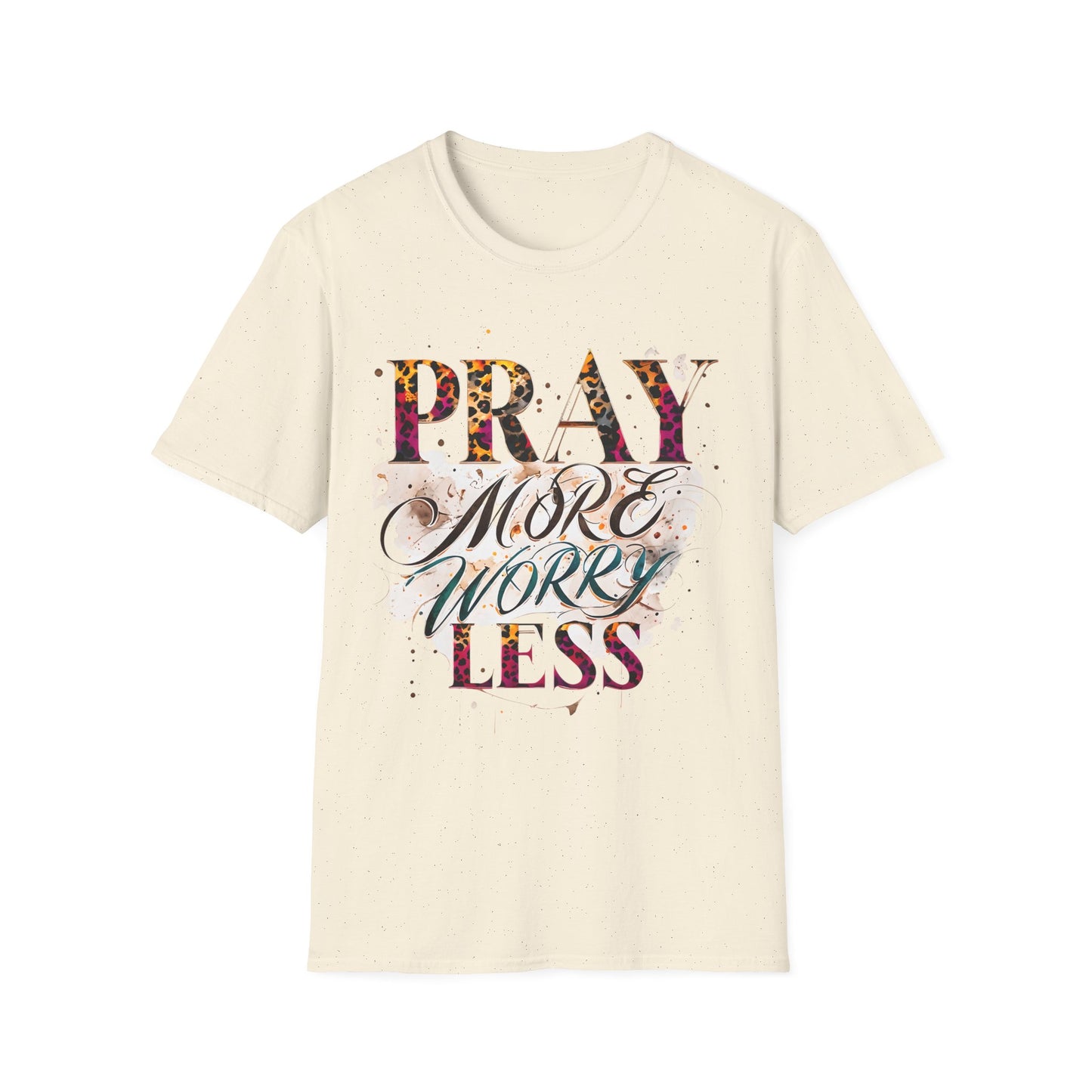 Pray More Worry Less T-Shirt, Inspirational Tee for Mindfulness, Motivational Gift, Unisex Casual Wear, Faith-Based Apparel, Spiritual Gifts