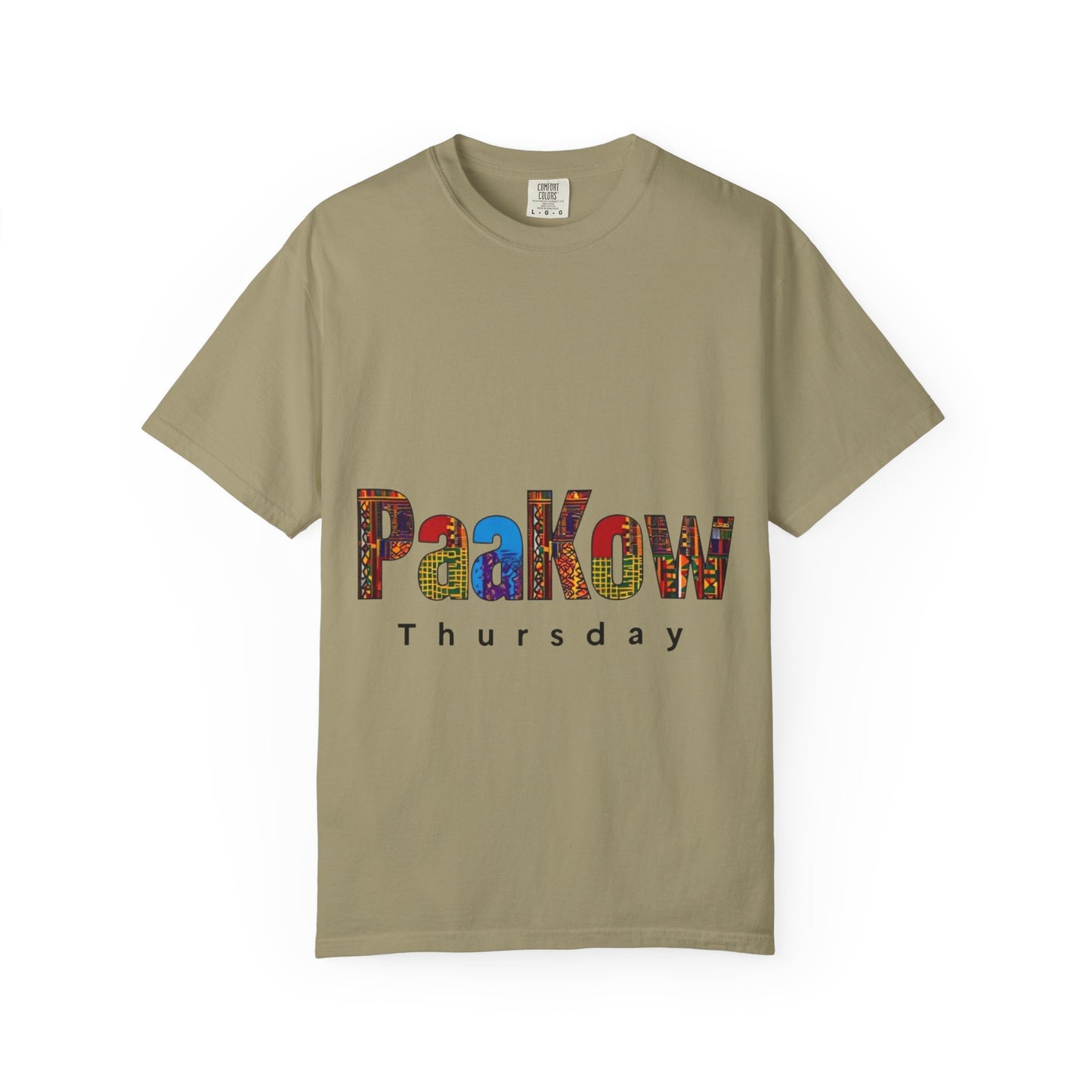 Garment-Dyed T-Shirt with 'PaaKow Thursday' Design, Unisex Casual Tee, Colorful Graphic Tee, Everyday Wear, Gift for Friends