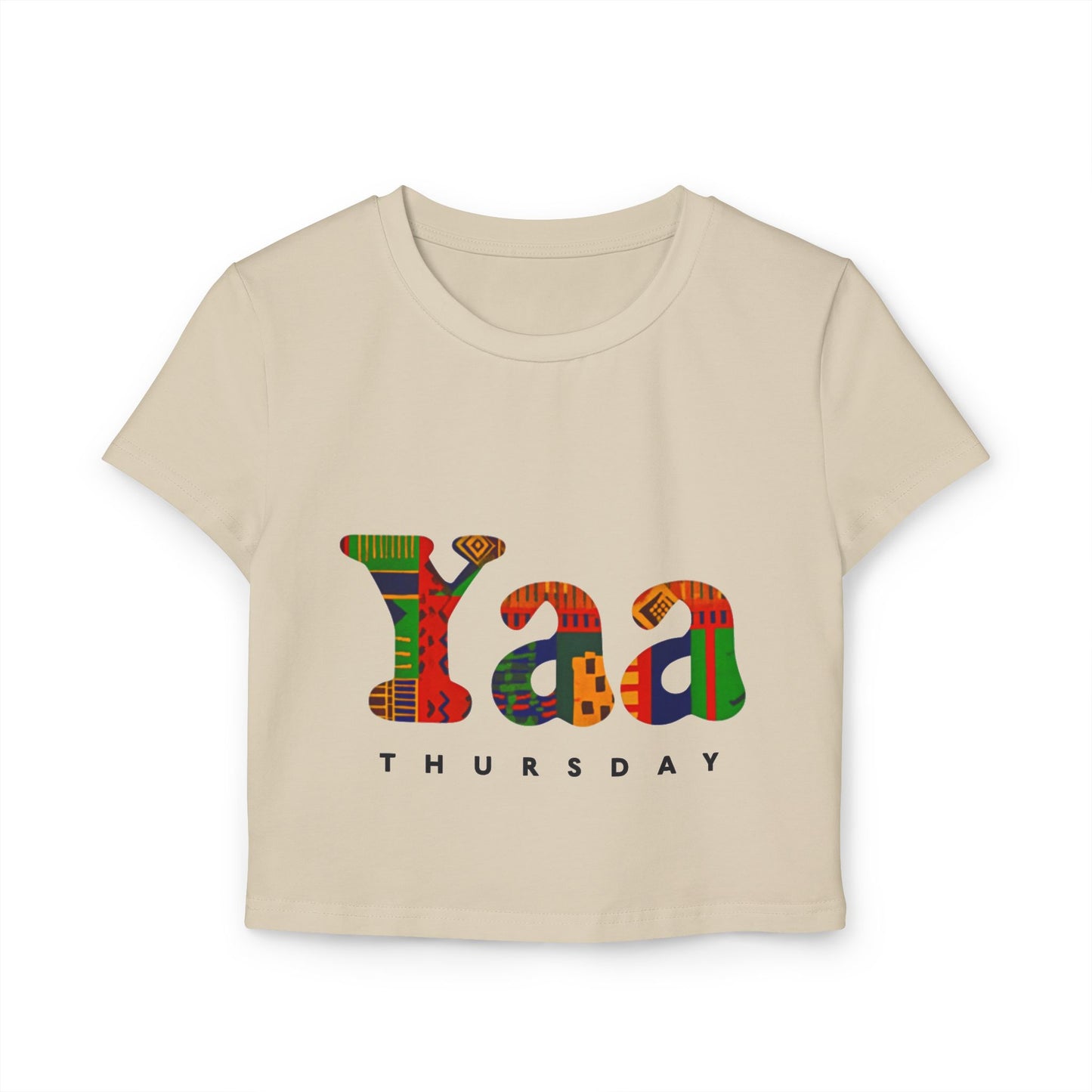 Colorful Yaa Thursday Women's Baby Tee, Cute Graphic Shirt, Motivational Crop Top, Gifts for Her, Everyday Wear, Trendy Fashion
