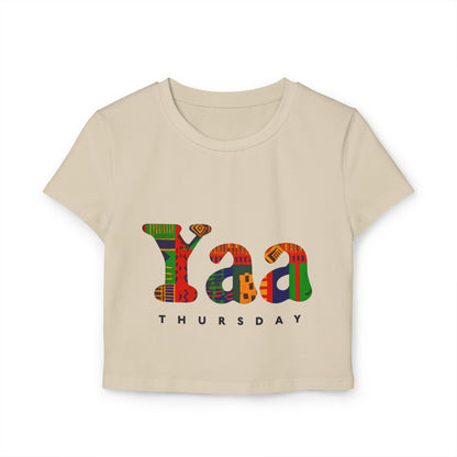 Colorful Yaa Thursday Women's Baby Tee, Cute Graphic Shirt, Motivational Crop Top, Gifts for Her, Everyday Wear, Trendy Fashion