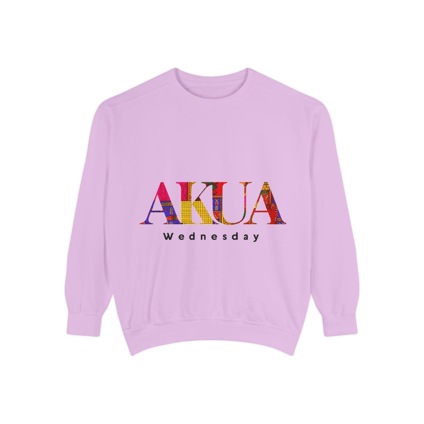 Garment-Dyed Sweatshirt with 'AKUA Wednesday' Design - Cozy Unisex Style, Perfect for Casual Wear, Gifts, and Everyday Comfort