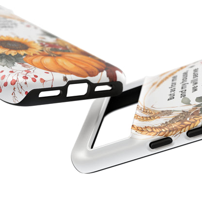 Fall-Themed Phone Case, Cozy Autumn Decor, Inspirational Quote, Pumpkin Design, Gift for Him or Her