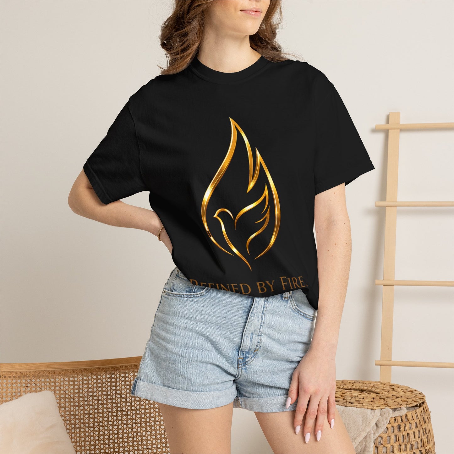 Refined By Fire Graphic T-Shirt — Inspirational Flame Dove Tee