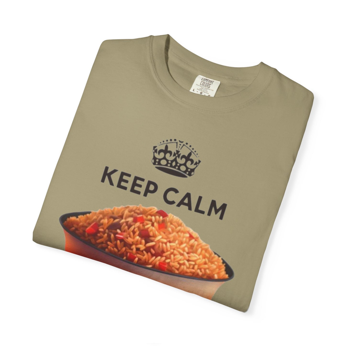 Keep Calm Eat Jollof T-Shirt, Unisex Fun Tee, Gift for Foodies, Casual Wear, Cultural Apparel, Summer Festival Shirt
