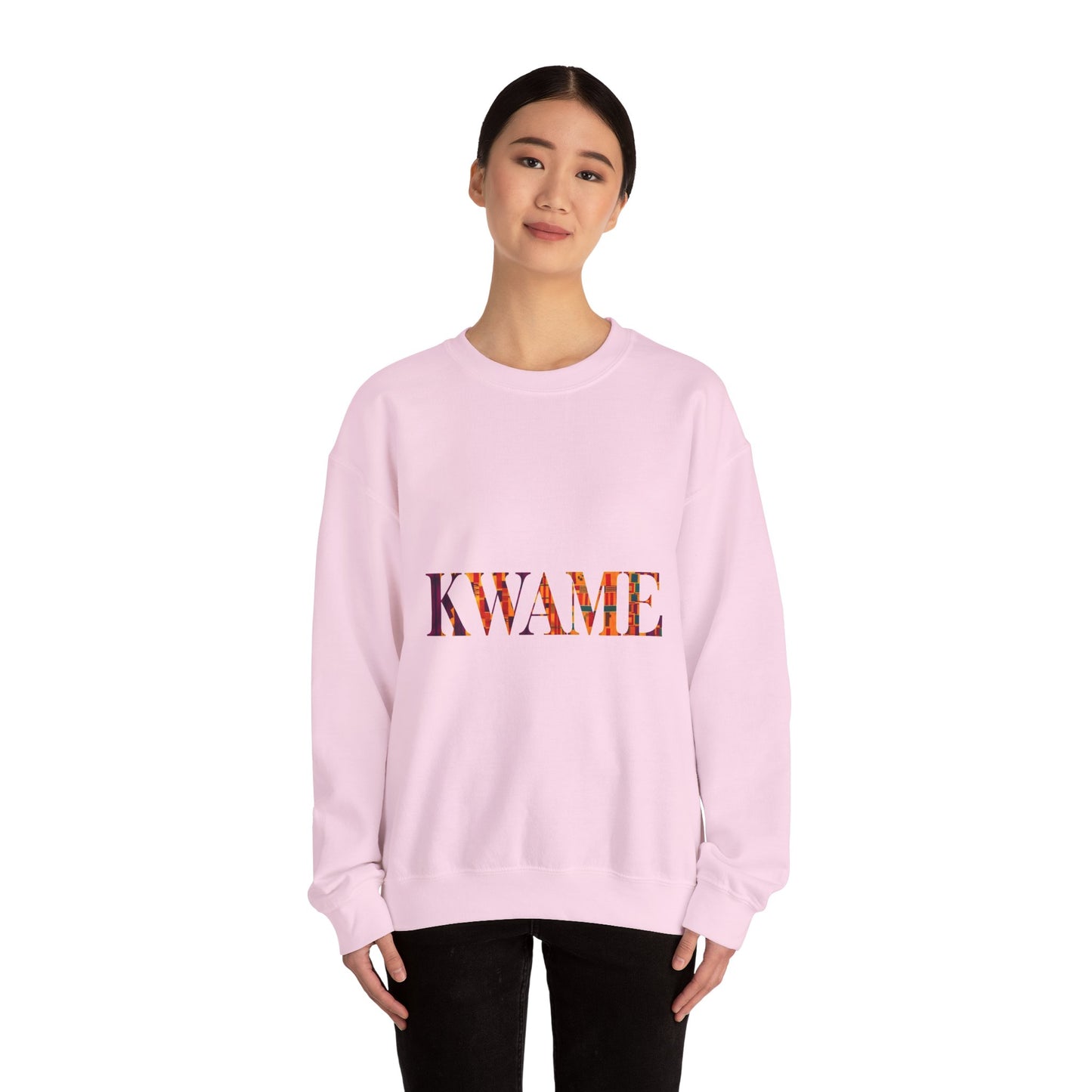 Kwame Graphic Crewneck Sweatshirt | Cozy Unisex Sweatshirt for Casual Outfits, Gift for Her/Him, Fall Fashion, Everyday Wear