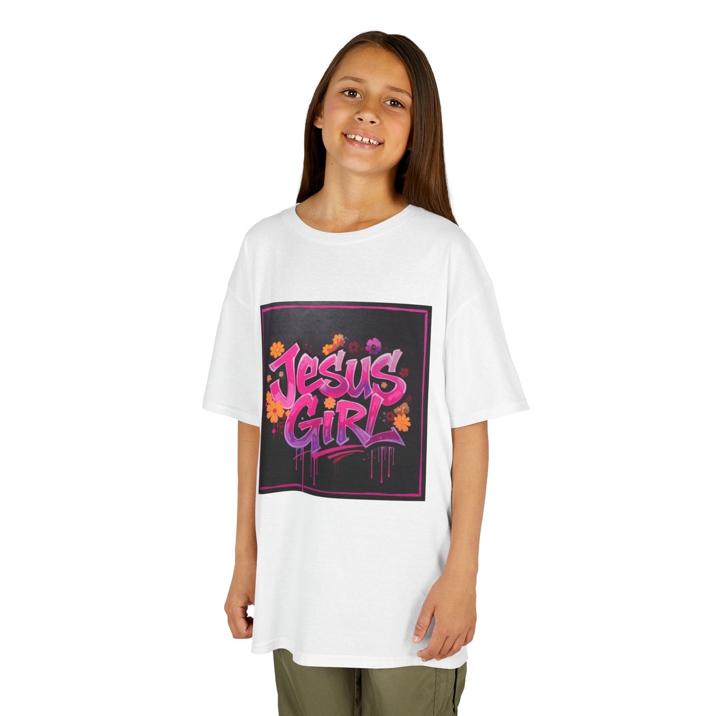 Vibrant Kids Tee - Jesus Girl Shirt, Youth Graphic Tee, Casual Kids Fashion, Faith-Based Gift, Summer Wear