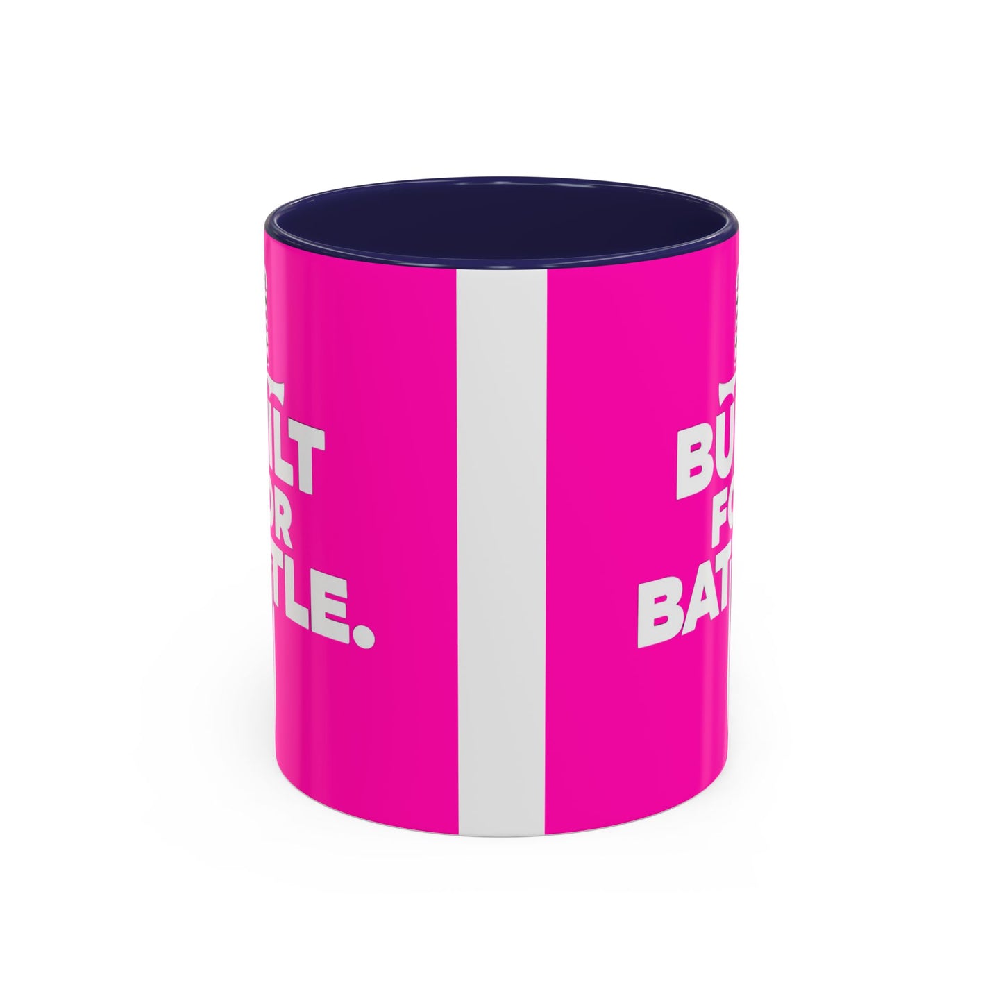 Built for Battle Accent Coffee Mug | Motivational Cup, Team Spirit, Gift for Fighters, Pink Mug, Unique Kitchenware