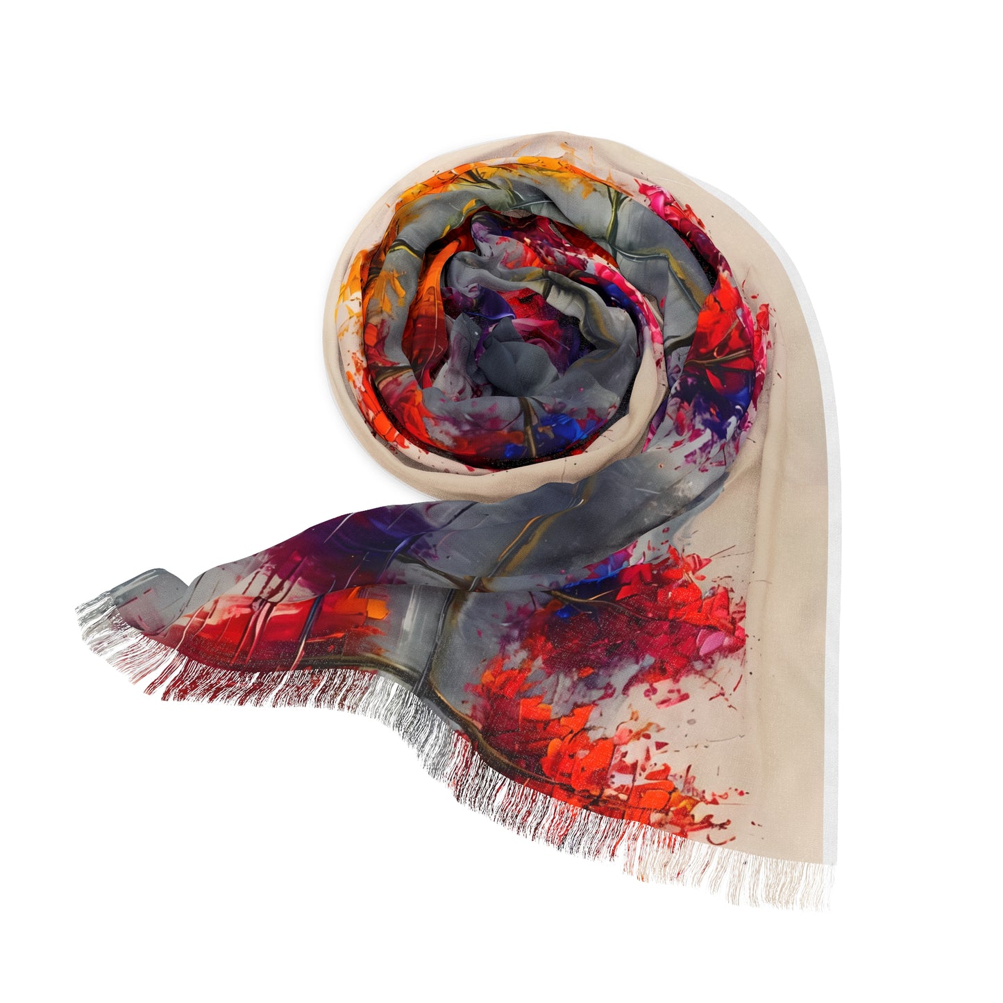 Vibrant Autumn Scarf, Lightweight Layering Accessory, Fall Fashion, Gift for Her, Cozy Autumn Vibes, Nature-Inspired Wrap