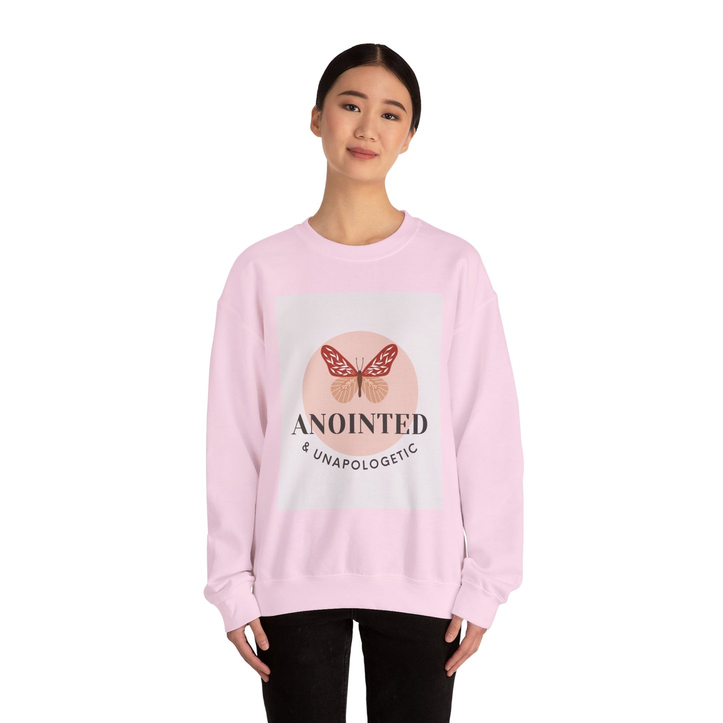Butterfly Graphic Sweatshirt - Anointed & Unapologetic, Cozy Apparel, Gift for Her, Inspirational Fashion, Fall Outfit