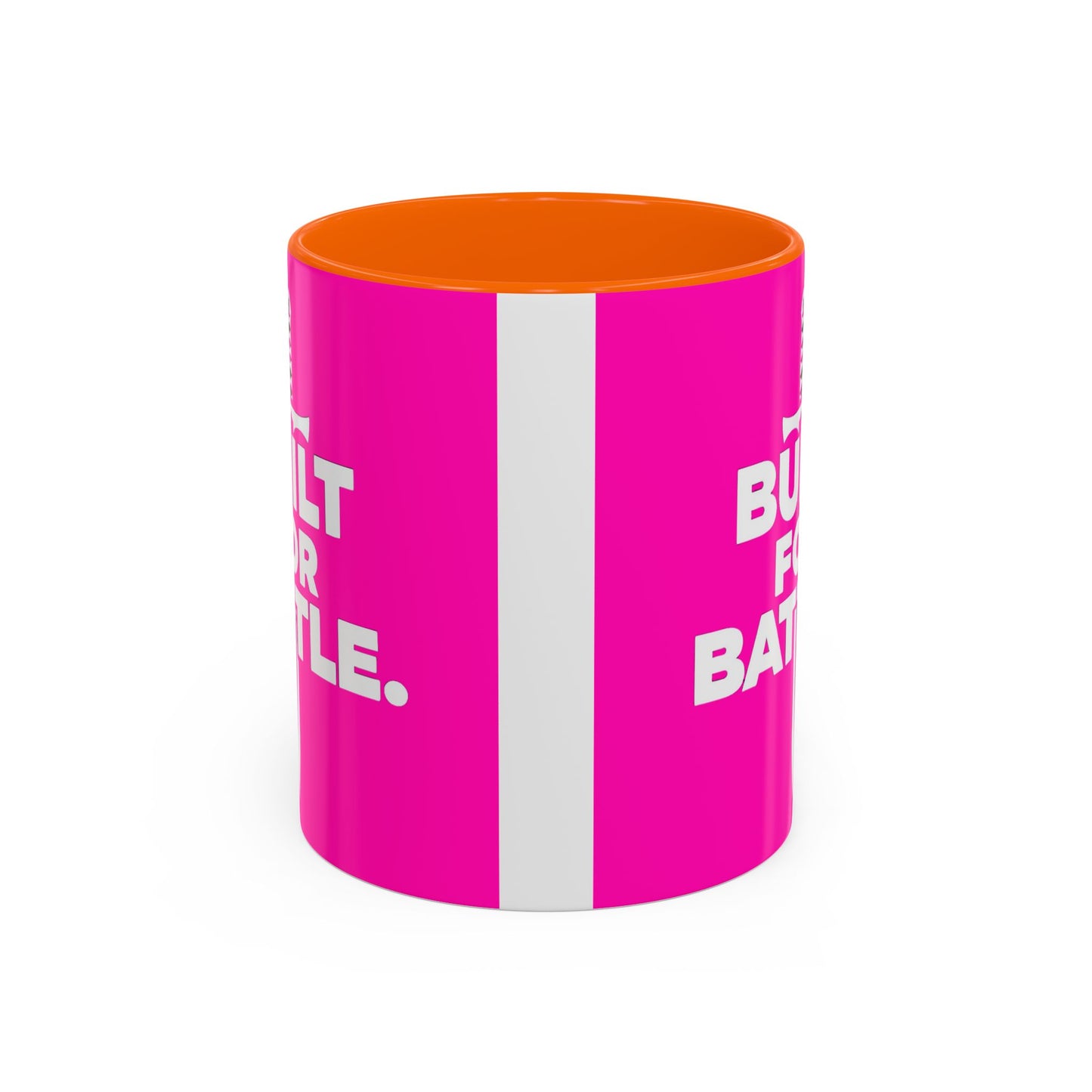 Built for Battle Accent Coffee Mug | Motivational Cup, Team Spirit, Gift for Fighters, Pink Mug, Unique Kitchenware