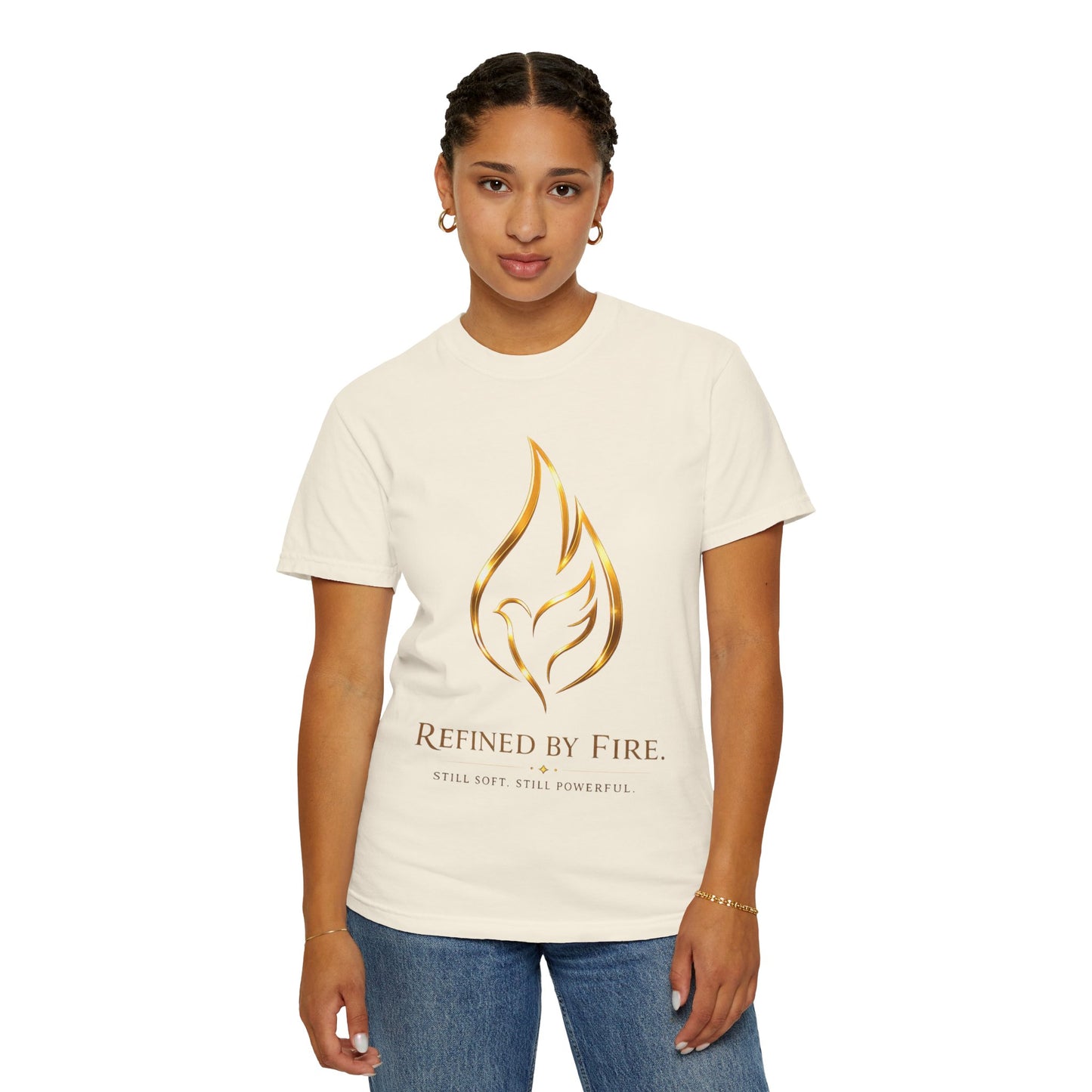 Refined By Fire Graphic T-Shirt — Inspirational Flame Dove Tee