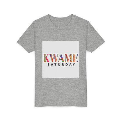Colorful Kwame Saturday Youth Tee, Kids Celebration Shirt, Birthday Gift, Fun Day Outwear, Vibrant Short Sleeve Top
