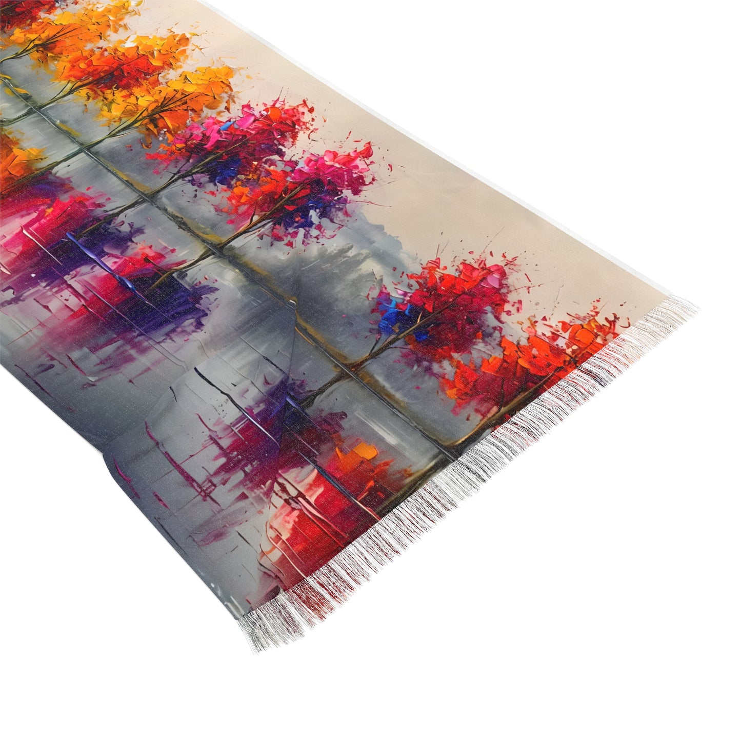 Vibrant Autumn Scarf, Lightweight Layering Accessory, Fall Fashion, Gift for Her, Cozy Autumn Vibes, Nature-Inspired Wrap
