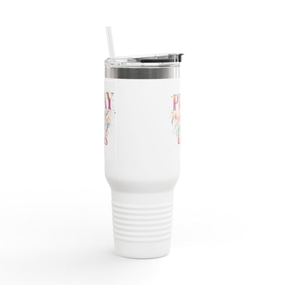 Pray More Worry Less Insulated Travel Mug, 40oz - Motivational Coffee Cup for On-the-Go, Perfect Gift for Teachers, Friends, and Self-Care