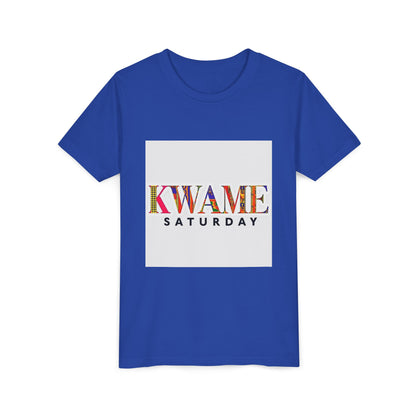 Colorful Kwame Saturday Youth Tee, Kids Celebration Shirt, Birthday Gift, Fun Day Outwear, Vibrant Short Sleeve Top