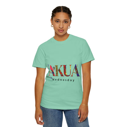 Colorful 'AKUA Wednesday' Unisex Garment-Dyed T-Shirt | Casual Wear, Graphic Tee, Street Style, Unique Gift, Daily Wear