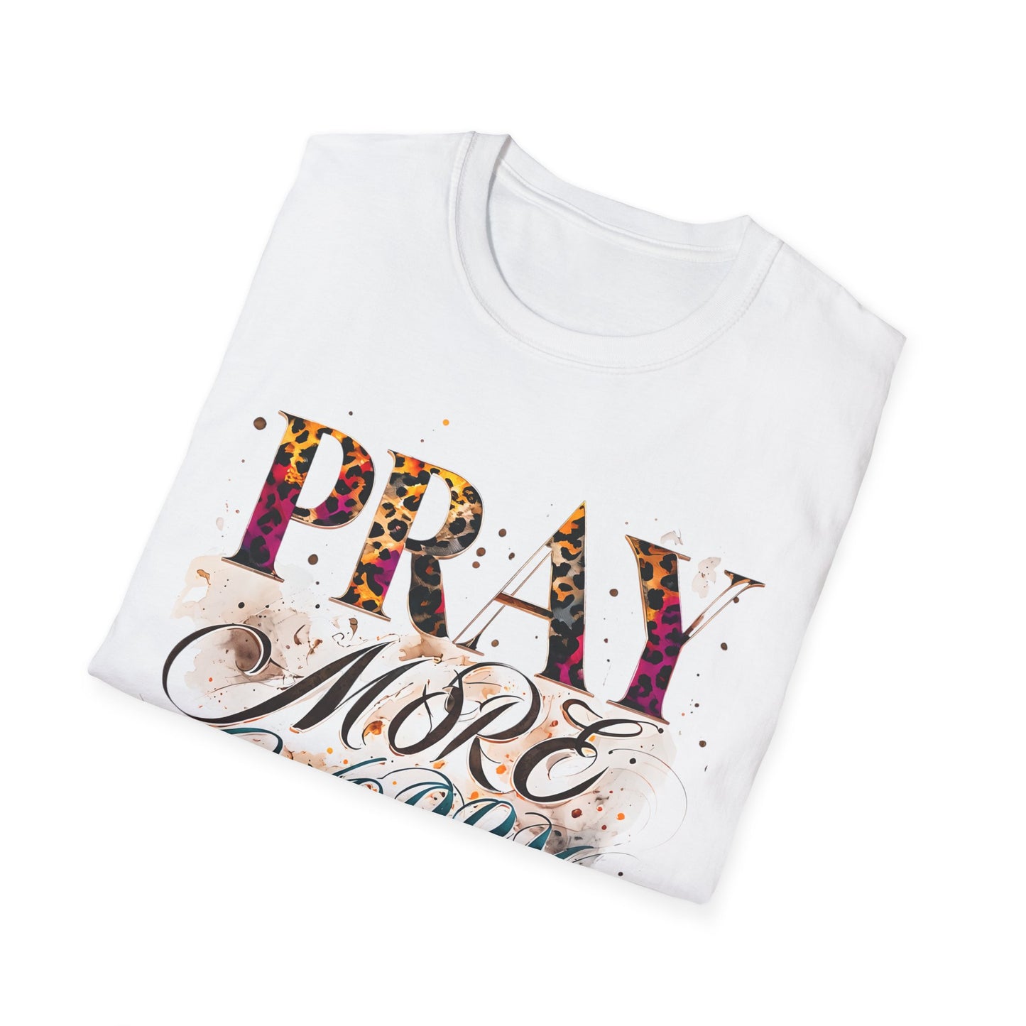 Pray More Worry Less T-Shirt, Inspirational Tee for Mindfulness, Motivational Gift, Unisex Casual Wear, Faith-Based Apparel, Spiritual Gifts