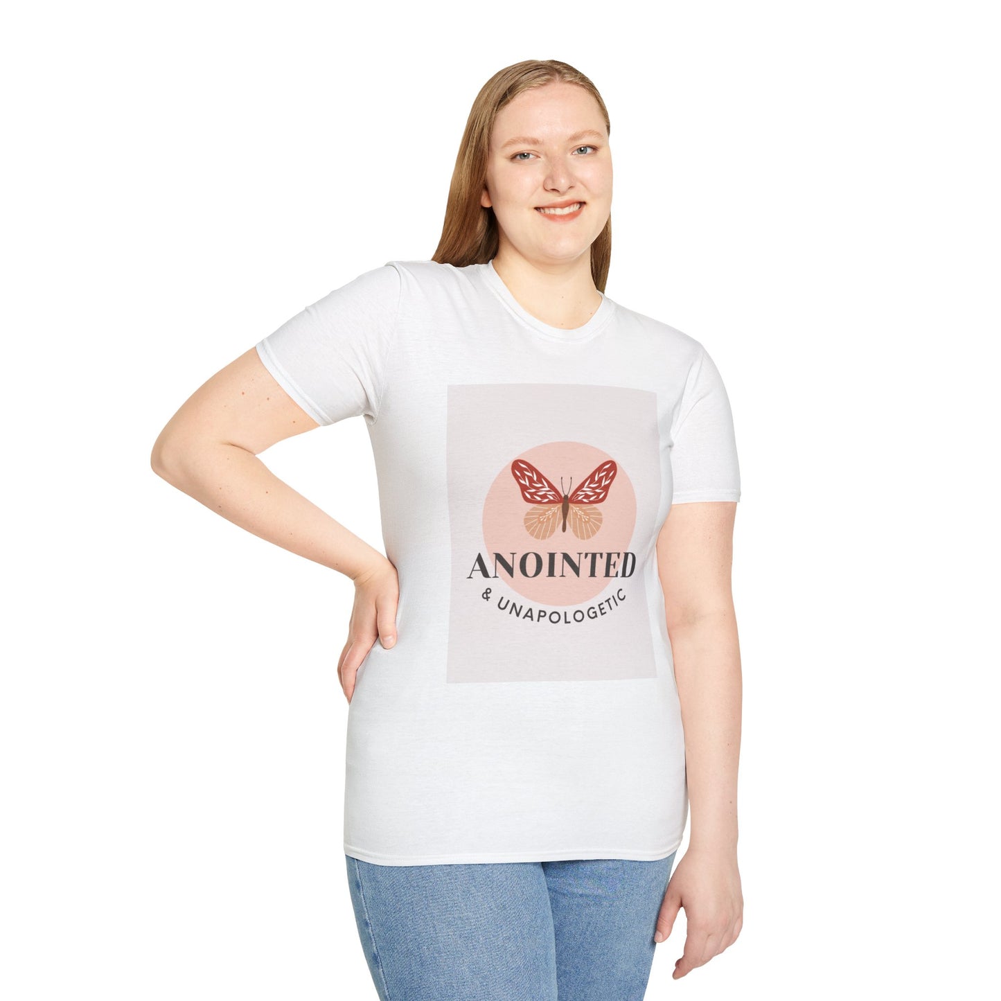 Anointed & Unapologetic Butterfly T-Shirt, Inspirational Tee, Gift for Her, Motivational Apparel, Casual Wear, Encouragement Shirt