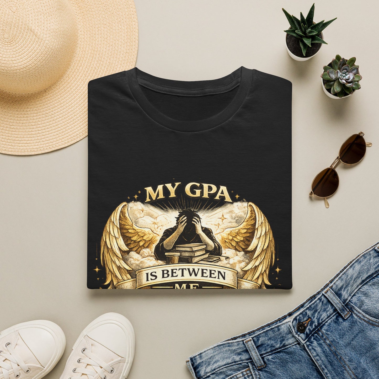 My GPA Is Between Me and God T-Shirt | Funny College Student Tee