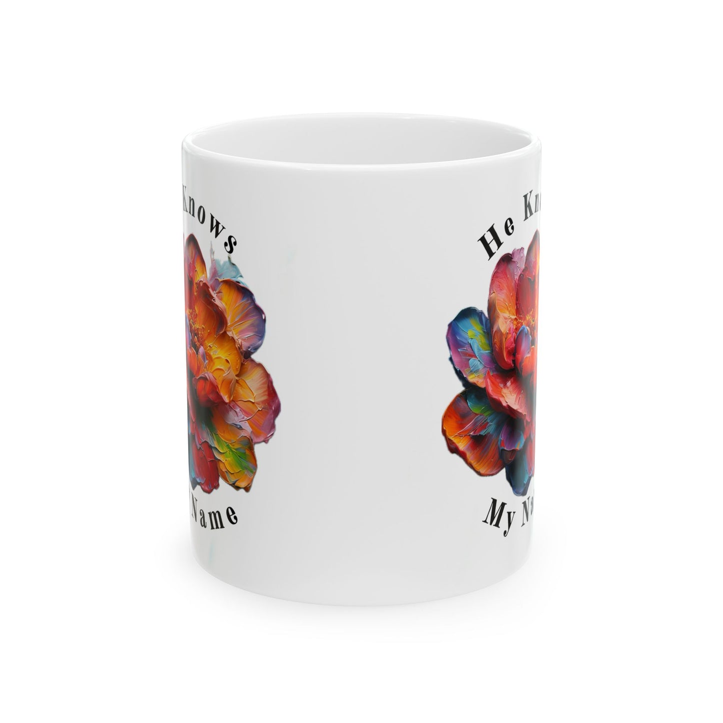 Colorful Floral Ceramic Mug - He Knows My Name, Inspirational Gift for Tea & Coffee Lovers, Unique Birthday Present, Encouragement [...]