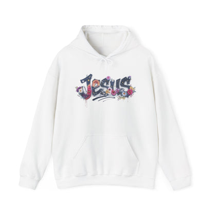 Jesus Floral Design Hooded Sweatshirt, Unisex Hoodie, Casual Wear, Religious Gift, Streetwear Style, Comfortable Fashion