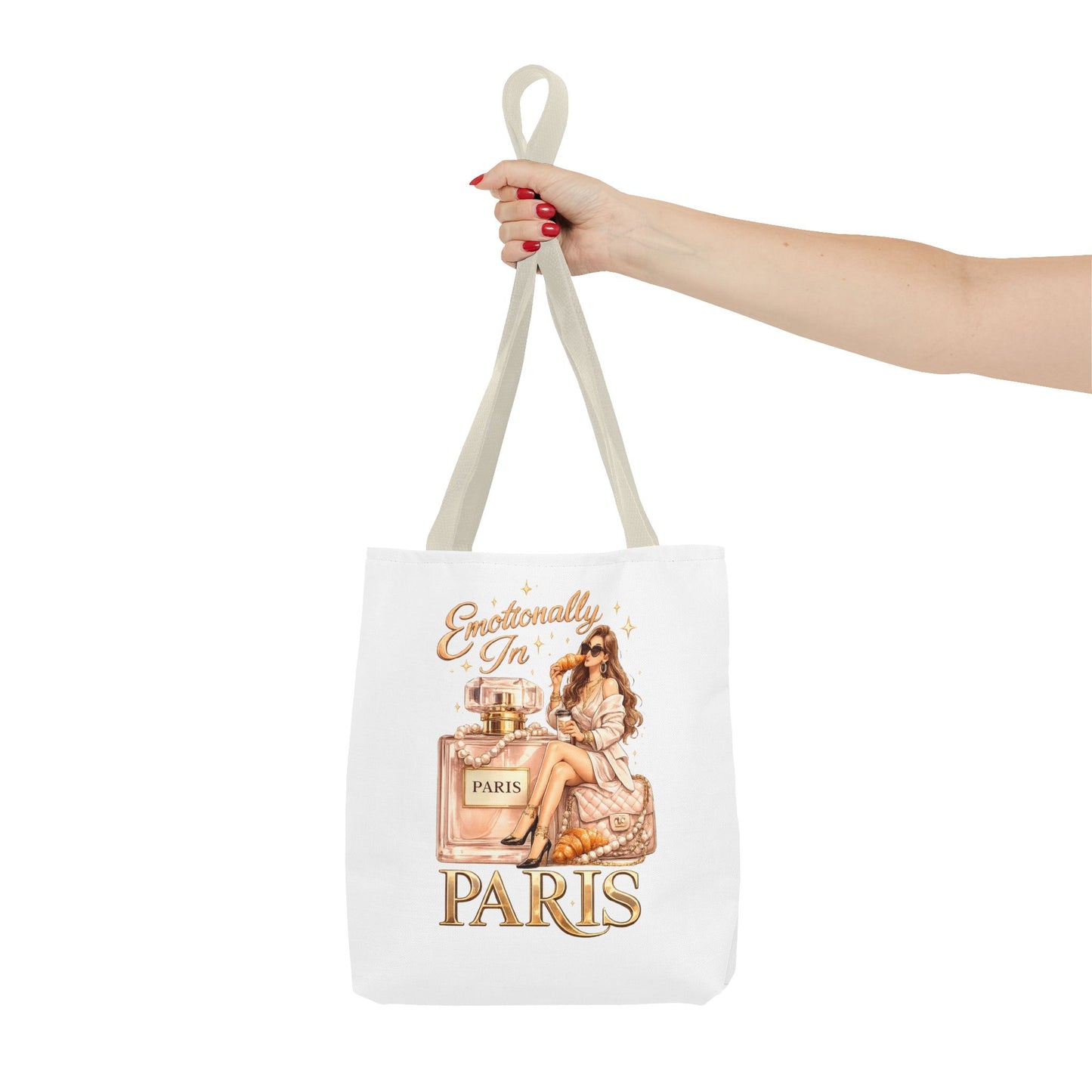 Paris Perfume Tote Bag — "Emotionally In Paris" Fashion Shopper