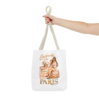 Paris Perfume Tote Bag — "Emotionally In Paris" Fashion Shopper