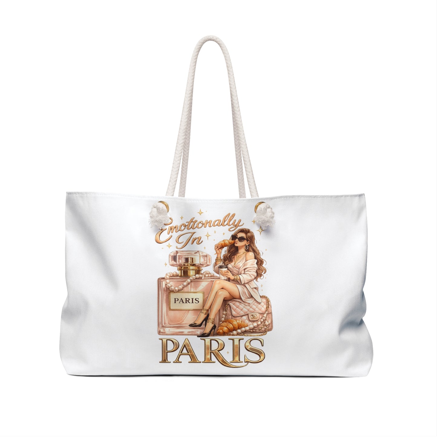 Paris Weekender Bag — "Emotionally In Paris" Travel Tote for Women