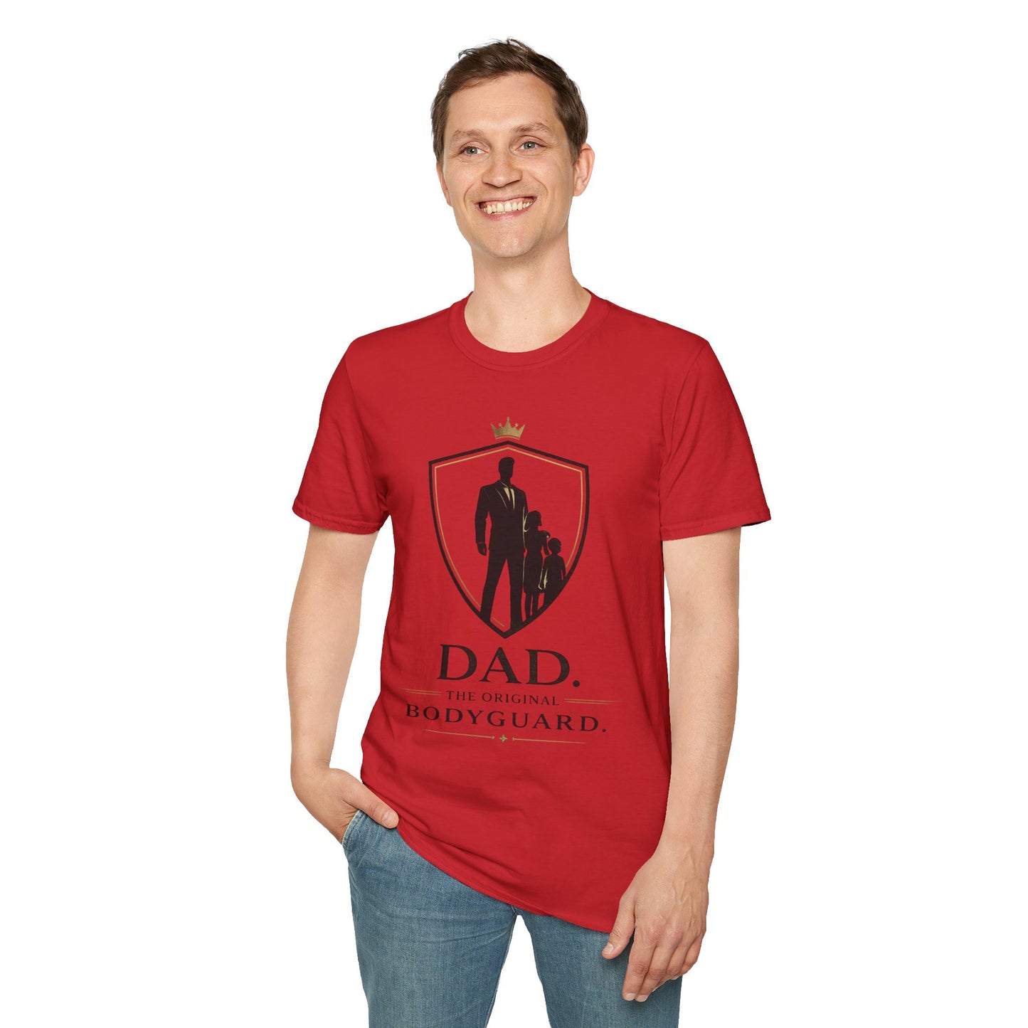 Dad The Original Bodyguard T-Shirt — Father & Kids Shield Design