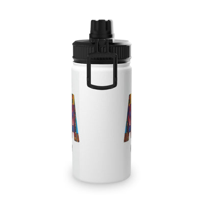 Artistic Stainless Steel Water Bottle - Colorful Afrocentric Design, Stylish Sports Lid, Eco-Friendly Hydration, Travel Accessory,