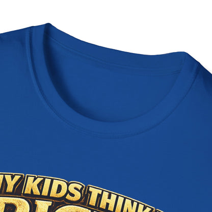 My Kids Think I'm Rich T-Shirt — Funny Parent Tee with Empty Wallet Design
