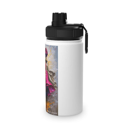 Artistic Stainless Steel Water Bottle - Colorful Afrocentric Design, Stylish Sports Lid, Eco-Friendly Hydration, Travel Accessory,