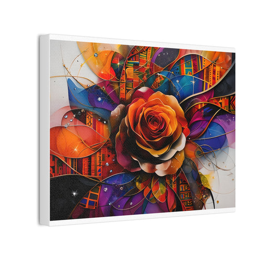 Vibrant Floral Canvas Wall Art, Colorful Home Decor, Abstract Rose Canvas, Modern Art Print, Gift for Art Lovers