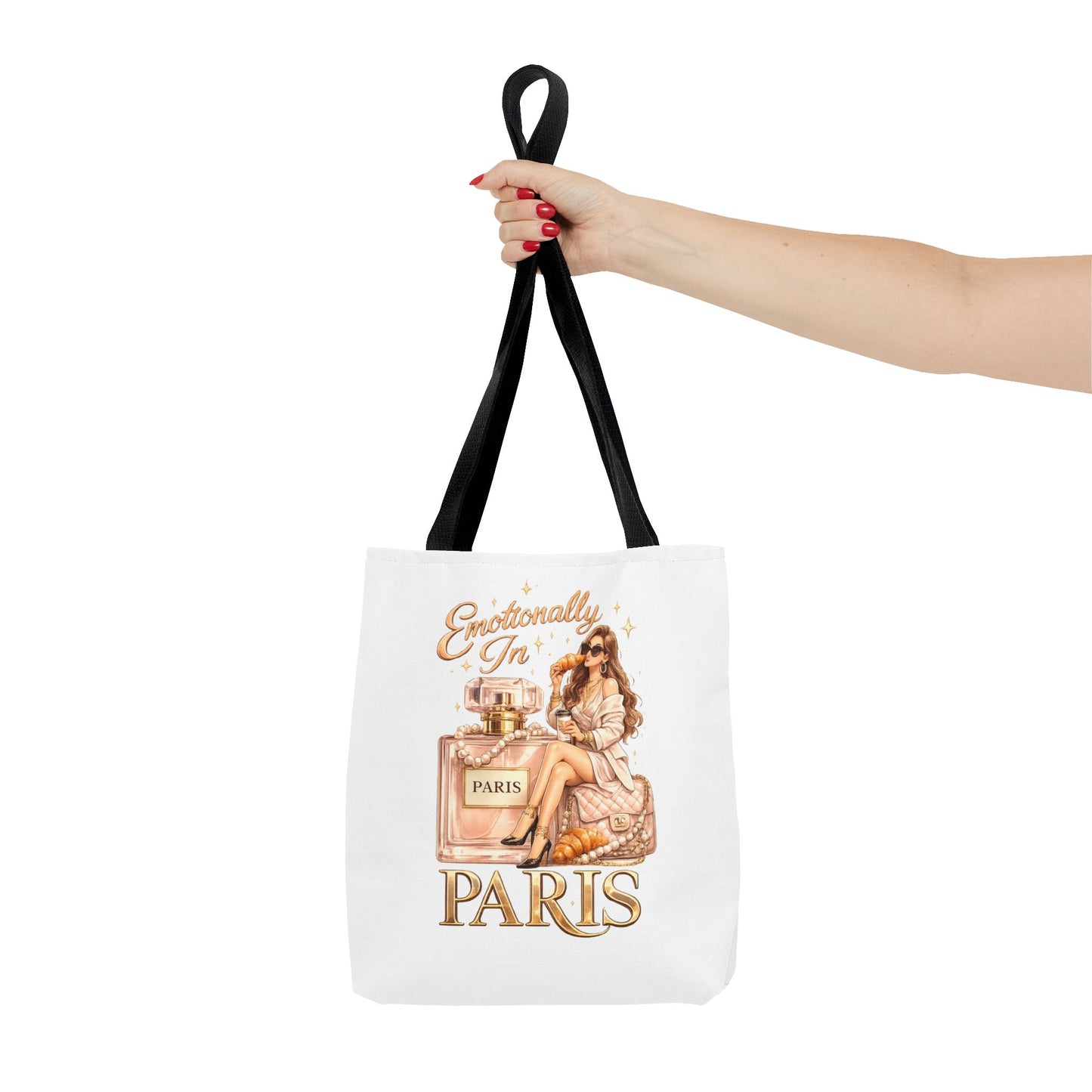Paris Perfume Tote Bag — "Emotionally In Paris" Fashion Shopper