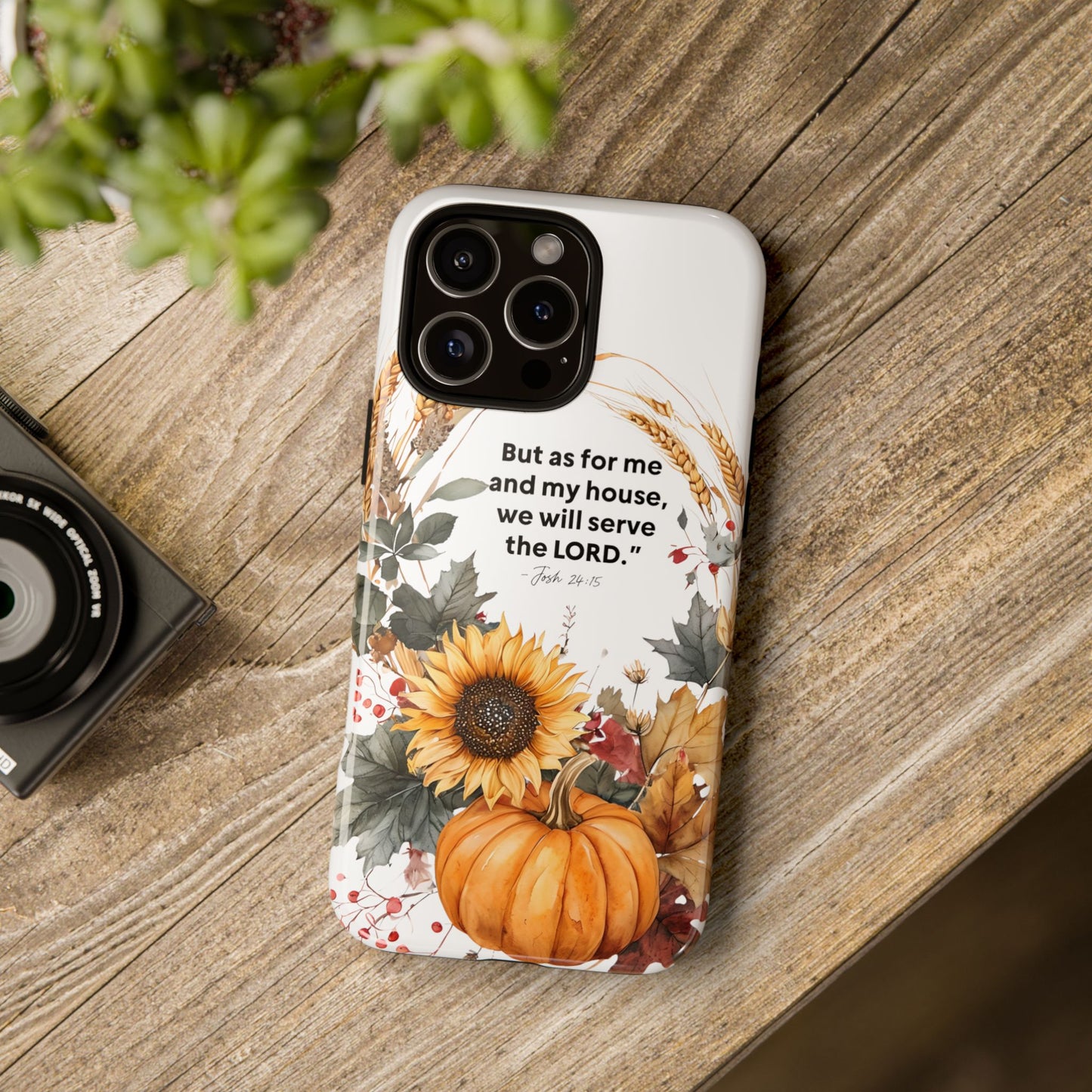 Fall-Themed Phone Case, Cozy Autumn Decor, Inspirational Quote, Pumpkin Design, Gift for Him or Her
