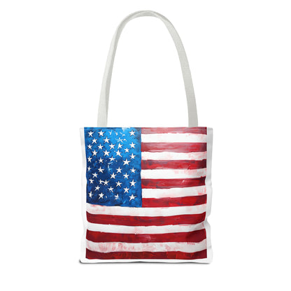 Patriotic Tote Bag, American Flag Tote, Eco-Friendly Shopping Bag, Summer Picnic Tote, USA Independence Day Gift